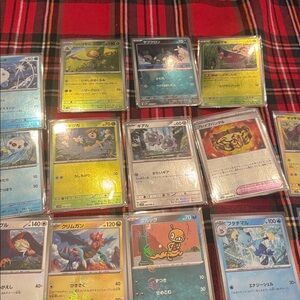 Pokémon Trading Card with Multicolor pokeball design white flare